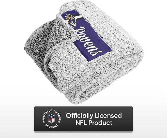 FOCO NFL Team Color Big Logo Cloud Sherpa Blanket 60" x 70"