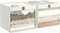 Linen Closet Organizers and Storage, Closet Storage Bins Basket Organizer, Foldable Organization Baskets with Mesh Window for Clothes Towels and Toys, 11" x 11" x 11", Beige, 2 pack