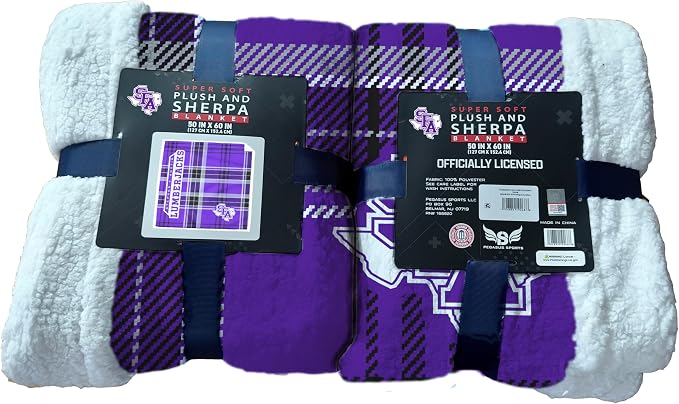 NCAA Stephen F Austin Lumberjacks Playmaker Plaid Ultra Cozy Sherpa Throw