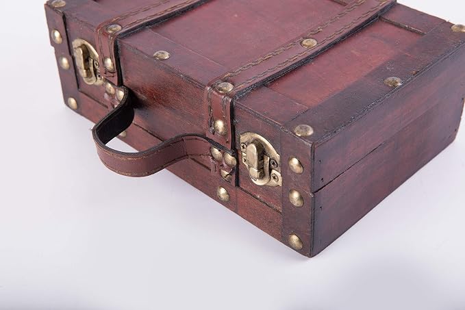Vintiquewise(TM Old-Fashioned Small Suitcase/Decorative Box with Straps