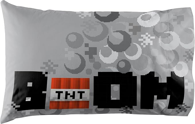 Minecraft Creeper Full Comforter Set 5 Piece Kids Bedding for Boys, Green | Bed in a Bag, Comforter Sheets Pillowcases, Official Product, Soft Microfiber, Machine Washable, Easy Care, Boys Gift