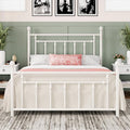 Allewie 14'' Queen Size Metal Platform Bed Frame, Vintage Headboard, White | 50'' Tall Victorian Headboard/Footboard/Mattress Foundation/Under Bed Storage/No Box Spring Needed/Easy Assembly/Noise Free