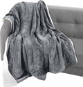 Elegant Comfort Throw Blanket, Reversible Sherpa Flannel, Ultra-Soft, Fuzzy, Cozy and Plush- All Season Lightweight Decorative Throw, 50 x 60 inches, Solid Sherpa Throw, Gray