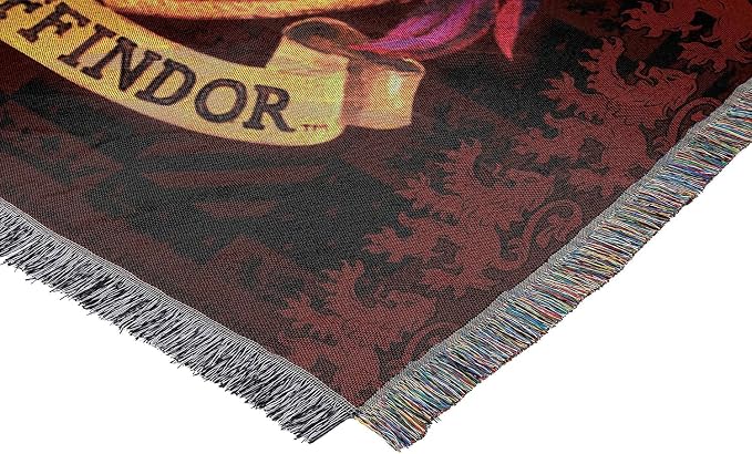 Northwest Harry Potter Woven Tapestry Throw Blanket, Designer Home Décor, Modern, Unique Gift, 48" x 60", Gryffindor Shield