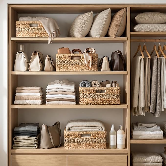 StorageWorks Large Wicker Baskets for Organizing with Handles,1-Pack