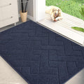 PURRUGS Dirt Trapping Door Mat 34" x 59", Non-Slip Machine Washable Entry Rug, Dog Doormat, Indoor Front Door Mat, Super Absorbent Entryway Rug for Muddy Shoes & Paws, Navy Blue
