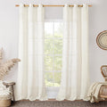 LAMIT Cream Linen Curtains 84 Inch Length 2 Panels by LAMIT
