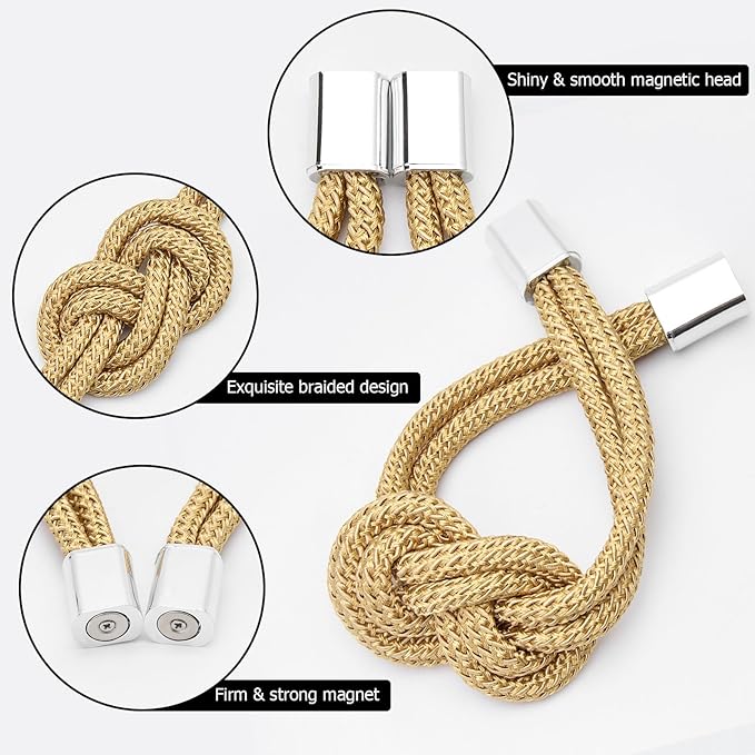 NICEEC 4 Pack Mini Magnetic Curtain Tiebacks Nordic Simple Style Drape Tie - Image 4