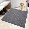 PURRUGS Dirt Trapping Door Mat 36" x 36", Non-Slip Machine Washable Entry Rug, Dog Doormat, Indoor Front Door Mat, Super Absorbent Entryway Rug for Muddy Shoes & Paws, Grey