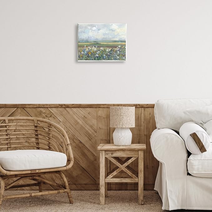 Stupell Industries 'County Meadow Clouds Overhead'| Wall Plaque Art | Stupell Industries | 14 x 11 Inches, Easy to Hang and Sturdy, Made in USA, by Sally Swatland