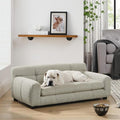 Dog Couch Bed, 38" Sofa for Dogs with Backrest and Armrest, Durable Pet Sofa with Soft Foam Cushion, Elevated Dog Couch Bed with Legs for Medium Dogs, Beige