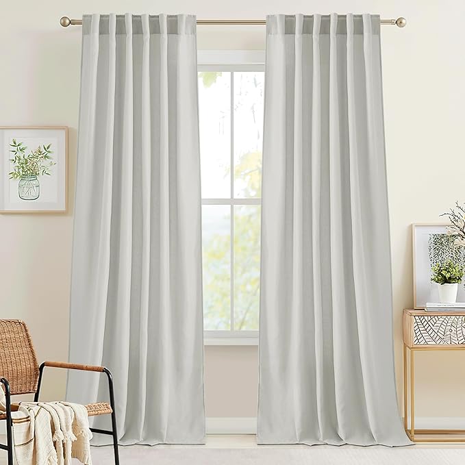 RYB HOME Nursery Soft Linen Sheer Curtains by RYBHOME