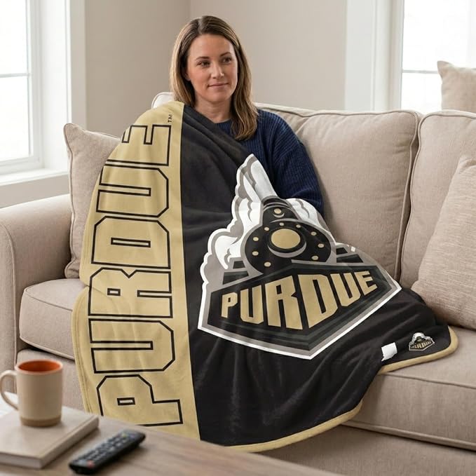 Proformance Home NCAA Purdue Boilermakers Endzone Ultra Soft Tailgate Throw