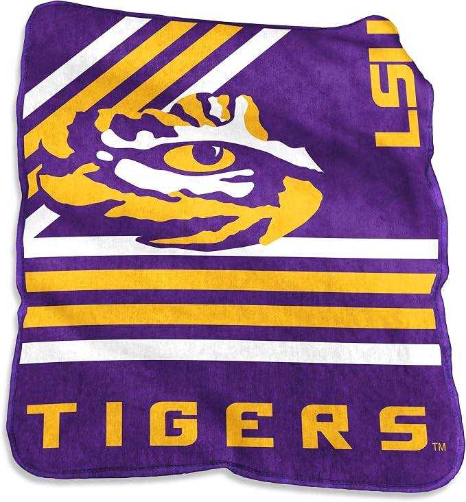 Logo Brands NCAA Raschel Throw Blanket – 50 x 60 Soft Fleece Blanket, Officially Licensed Collegiate Design, Cozy Throw for Tailgating, Game Day, & Home Décor