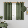 LAMIT Semi Sheer Linen Curtains 48 Inch Length, Light Filtering Panels Bronze by LAMIT