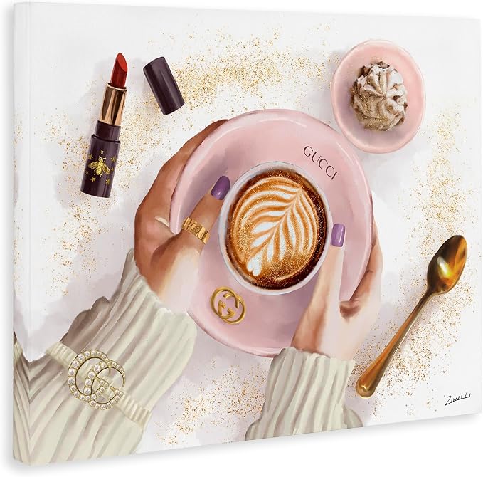 Stupell Industries Cappuccino Fashion Accent, 24 x 30 Inch Canvas Wall Art | Stupell Industries · By Ziwei Li · Ready to hang · Chic coffeehouse charm for kitchen decor · Made in USA