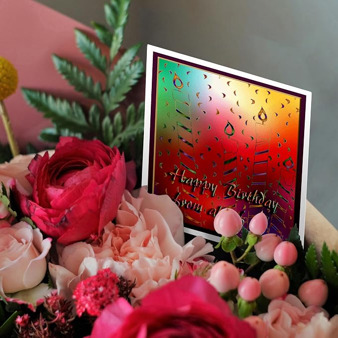 3dRose Colorful Candles Happy Birthday from Us All 6 x 6 Inches Greeting Cards, Set of 12 (gc_13038_2)