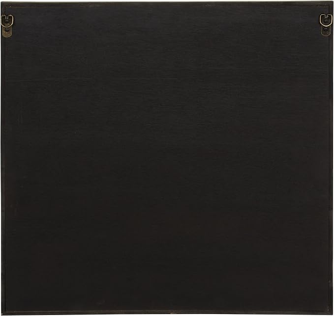 Kate and Laurel Baralt Shiplap Wood Plank Art, Black, White and Rustic Brown