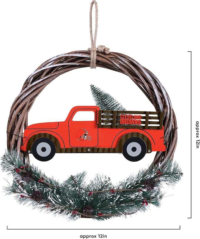 FOCO NFL Unisex-Adult NFL Team Logo Holiday Wreath with Truck