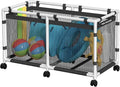 90-Gallon Pool Storage Bin for Swim Gear, Mini Plus Style | UV & Tear-Resistant Textilene, Easy Setup, Pool Toys, Floats & Towels Organizer, Up to 110 lb, 6 Locking Wheels