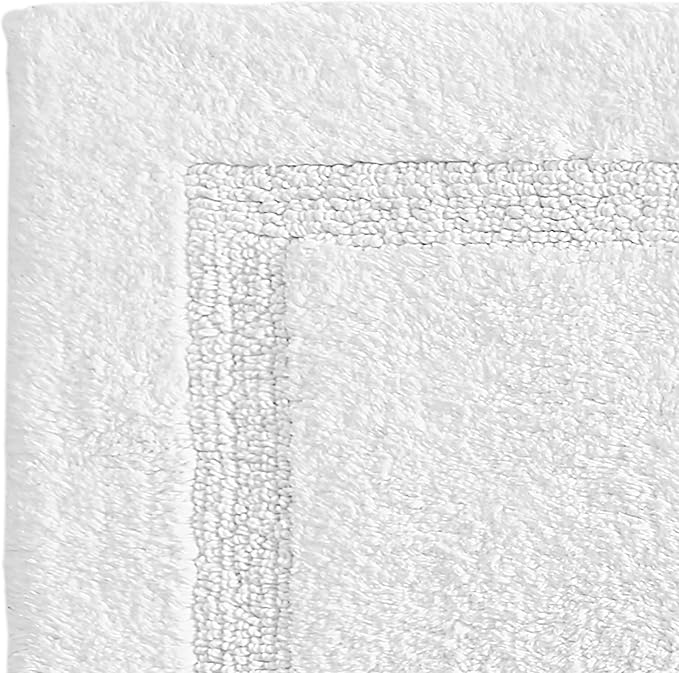 Nautica - Runner Rug, Soft & Absorbent Tufted Cotton Bath Rug with Skid-Resistant Backing, Oeko-Tex Certified (Peniston White, 60" x 22")
