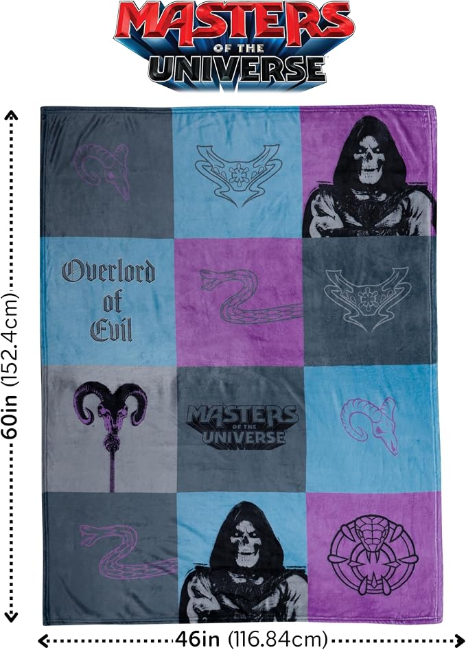 Masters of the Universe Movie Skeletor Throw 60" x 46", Soft Cozy Plush Blanket for Couch, Bed & Travel, Collectible Gift (Officially Licensed Product) by Franco