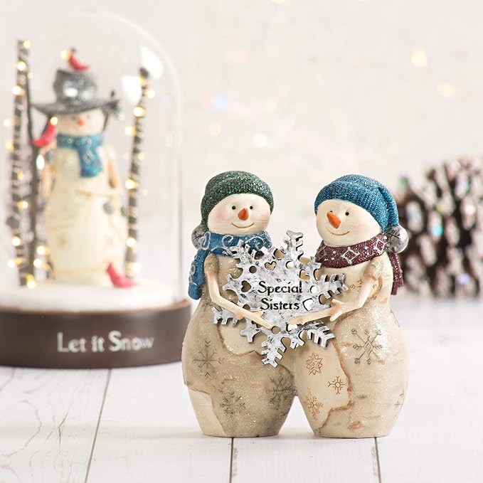 Pavilion Gift Company Special Sisters 4.5" Double Snowman Figurine, Pest Repeller v.450