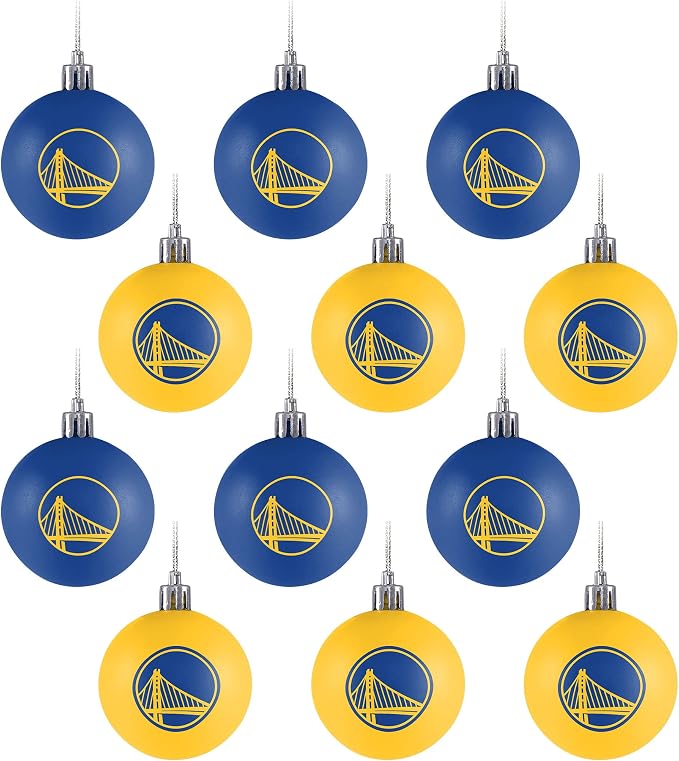 foco NBA Team Logo 12-Pack Ball Hanging Tree Holiday Ornament Set