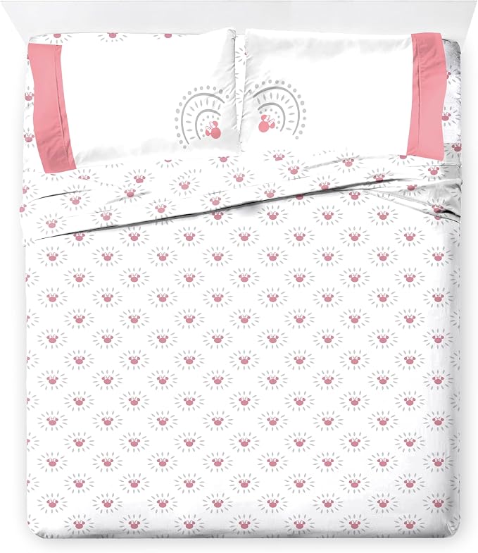 Disney Minnie Mouse Queen Comforter Set 7 Piece Bedding for Girls, Grey | Bed in a Bag, Comforter Sheets Shams Pillowcases, Official Product, Soft Microfiber, Machine Washable, Girls Gift
