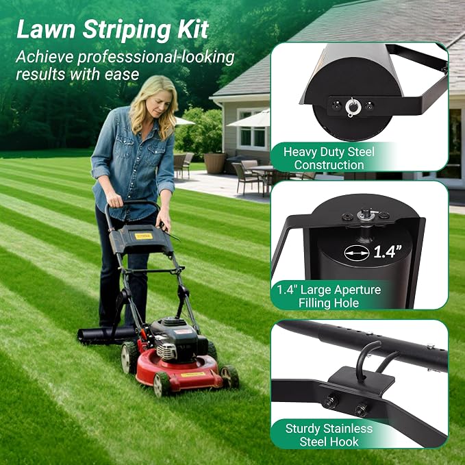 Suchtale Lawn Striping Kit for Push Mowers,Fits Gas or Electric Lawn Mowers | Suitable For 18""-20""Cut Width 0.8""-1""Handle Pipe Lawn Mowers