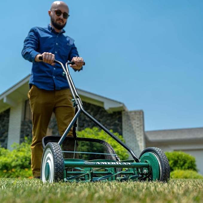 American Lawn Mower 1725-16GC 16" 7-Blade Reel Mower with Grass Catcher