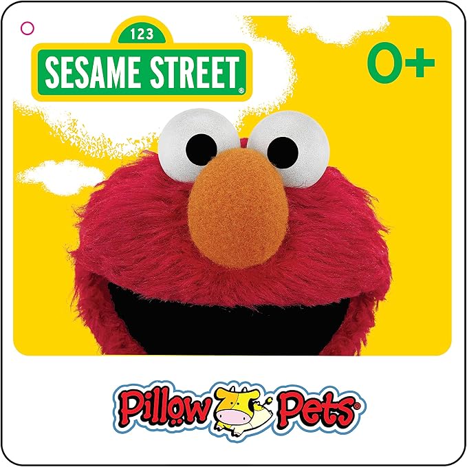 Pillow Pets Sesame Street Elmo, 16" Plush Toy | Soft Plush Pillow Companion, Unfastens into a Cozy Pillow at Night, Machine Washable, BPA and Phthalates Free