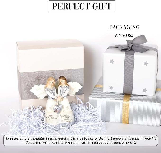 Pavilion Gift Company - Amazing Sister Like You - 5.5" Double Angel Figurine Religious God Jesus Christ Sister Gift Home Decor Present