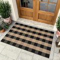 OJIA Buffalo Plaid Checkered Rug Fall Outdoor Rugs 3'x5' Welcome Door Mats | Washable Small Outdoor Porch Rug Carpet Cotton Door Mat Outside Entrance Layered Doormats for Patio/Farmhouse/Entryway/Foyer