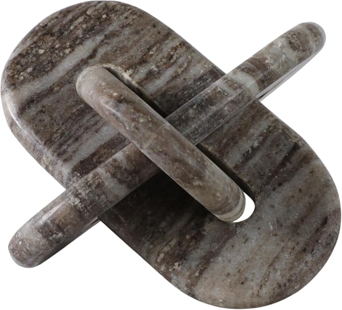 Sagebrook Home 9x9 Rounded Marble Knot, Grey Stone Sculpture