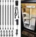 TORCHSTAR 6pcs 12 Inch LED Safe Lighting Kit, Motion Sensor, 3CCT | UL Power Adapter, Input 100-240V, Linkable Gun Safe Light Bars, 900LM, for Under Cabinet Locker Closet, 3000K/4000K/5000K