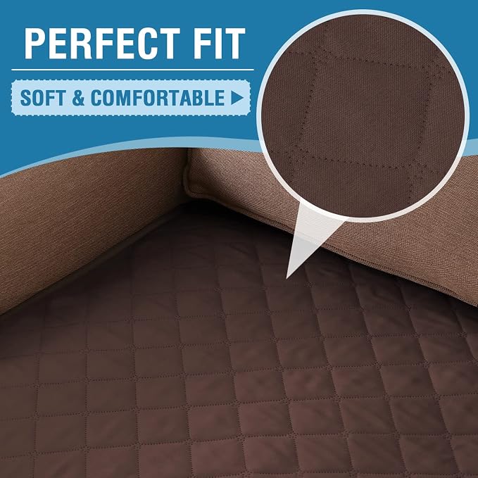 H.VERSAILTEX Couch Cover for Dogs Washable 100% Waterproof Sofa Cushion Cover Dog Bed Cover Non-Slip Pet Blanket for Sofa Cushion Protector, 35" x 74", Brown