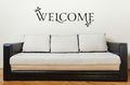Welcome Quote with Leaves Large Wall Decal for Entryway Décor 34x11.5 Black