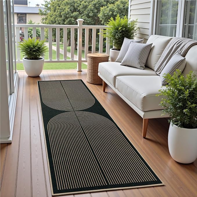 EDIMENS 2x6 Runner Rug Easy Jute Washable Kitchen Indoor Outdoor Non Slip | Rugs for Kitchen Floor Runner Rug for Laundry Balcony Low Pile Rugs Rainbow Carpet for Hallway Runner 6ft Entry