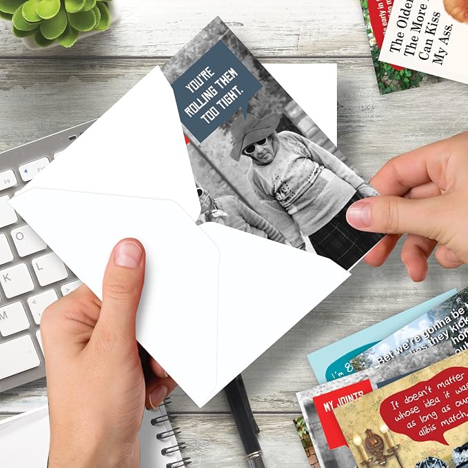 NobleWorks Retro Cards 36 Assorted Funny Birthday Cards Bulk Box Set w/Envelopes, Vintage Adult Humor Greetings Variety Pack for Men and Women (36 Designs, 1 Each) Retro Revelry AC7740BDG-B1x36