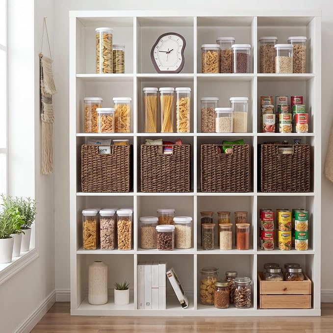 StorageWorks 11 inch Cube Storage Bins,Wicker Storage Cubes 11x11x11,Brown | 2-Pack,Handwoven Square Cubes Baskets,Foldable Paper Rope Baskets for Organizing,Square Baskets,Wicker Basket for Storage