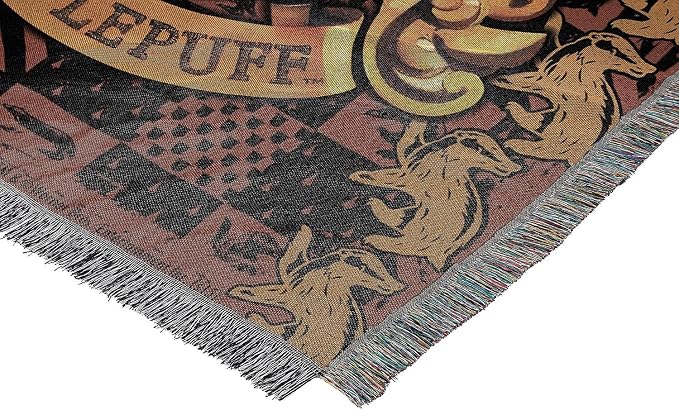 Northwest Harry Potter Woven Tapestry Throw Blanket, Designer Home Décor, Modern, Unique Gift, 48" x 60", Hufflepuff Crest