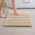 Madison Park Tufted Pearl Channel Absorbent Bathroom Rugs Non Slip Washable Bath Mat Shaggy Rugs For Bathroom Bedroom Plush Thick Soft Machine Wash Rubber Back Wheat 17x24" 1 piece