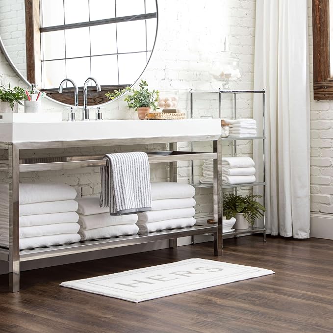 Mohawk Home Hers Casual Novelty; Solid Ivory 1' 5" X 2' Bath Mat Perfect for Bathroom