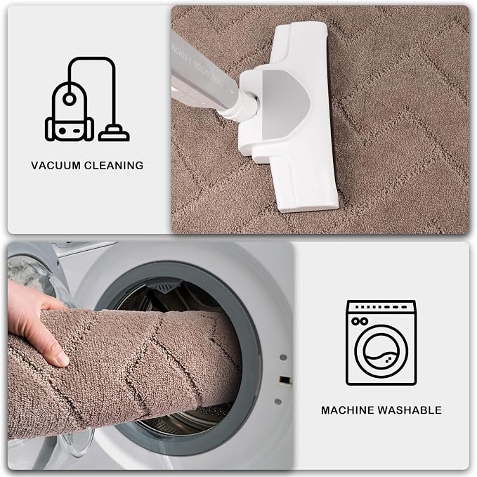 PURRUGS Dirt Trapping Door Mat 48" x 48", Non-Slip Machine Washable Entry Rug, Dog Doormat, Indoor Front Door Mat, Super Absorbent Entryway Rug for Muddy Shoes & Paws, Grayish Brown
