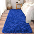 Soft Runner Rugs for Bedroom Hallways, 2x6 Royal Blue Fluffy Shag Throw Area Rug Non Slip for Bedside Dorm, Long Shaggy Furry Carpet for Nursery Living Room
