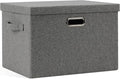 Graciadeco Large 17" 36 Quart Collapsible Stackable Storage Bins with Lids, 1 Pack Grey Foldable Fabric Closet Storage Boxes with Lids, 4 Handles Heavy-duty Linen Cube Baskets for Bedroom | 36 Quart 1 Pack Gray1 Collapsible Stackable Linen Fabric 4 Han...