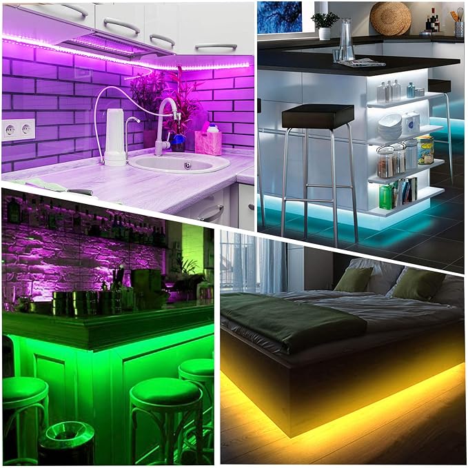 maylit 8 PCS Motion Sensor RGB Under Cabinet Lights Kit | App and Remote Control Led Strip Lights, Music Sync Color Changing Led Lights