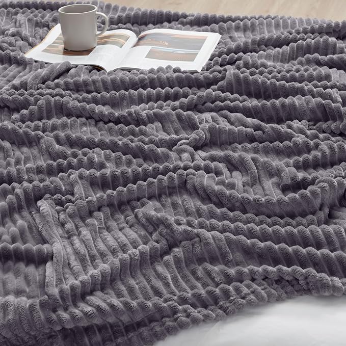 Nestl Purple Throw Blanket for Couch - Cozy Warm Fuzzy Blankets for Women, Plush Small Fleece Throws for Girls - Dusty Purple, 50 x 60 Inches