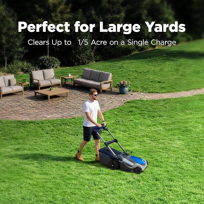 21" Cordless Lawn Mower, 80V Self-Propelled Mower with 2×4.0Ah Battery & Charger, Ultra-Quiet Motor for Medium-to-Large Yards, Lawn Care, Backyard Maintenance